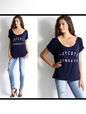 Prince Peter Collection Navy Blue Boycott Mondays Oversized Boxy Tee